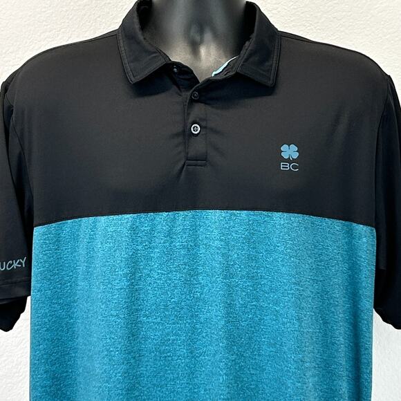 Black Clover Live Lucky Polo Shirt Golf Golfer Golfing Blue Mens L Large - Picture 1 of 7